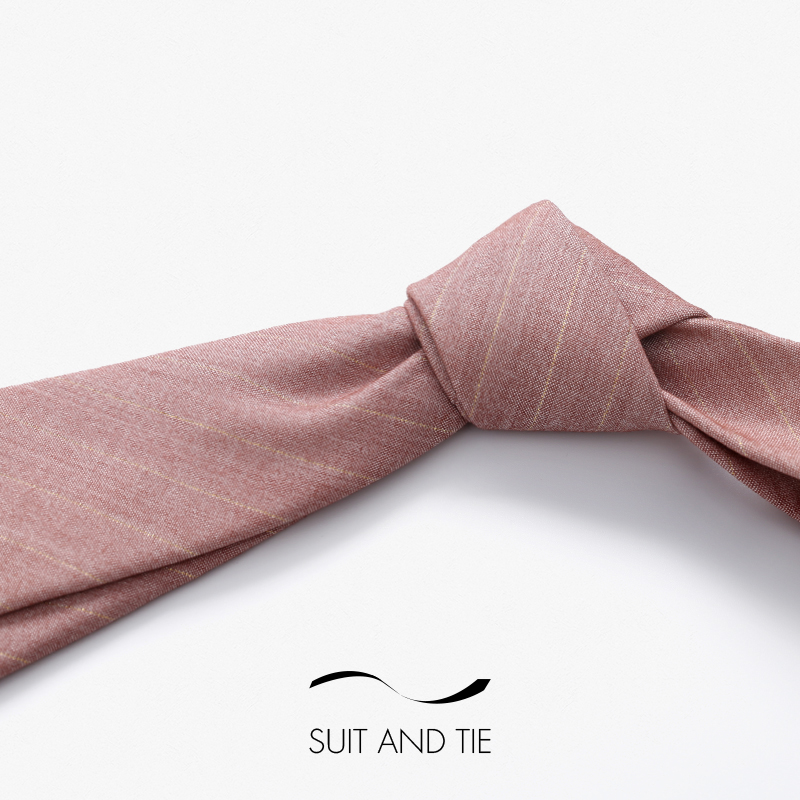 SUITANDTIE韩版粉色斜纹男士领带