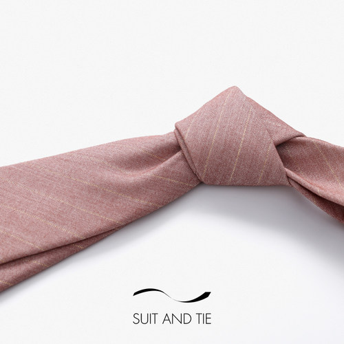 SUITANDTIE韩版粉色斜纹男士领带