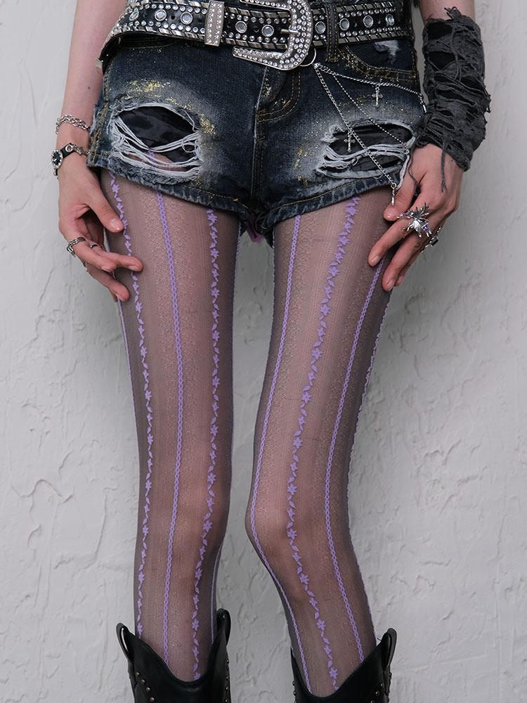 BOKIOR BOZI 와인|레트로 세로 레이스 스위트 퍼플 Y2K 시부야 틈새 핫 펑크 퓨어 욕망 밀레니엄