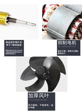 F面ZW外子方型网转罩式轴流风机 低噪声双防护网换风气FZW2E200扇