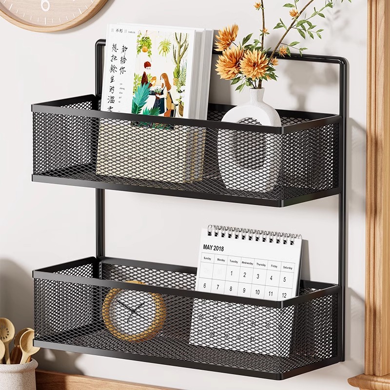 墙上书架置物架家用卧室墙壁免打孔收纳搁板客厅装饰摆件整理架子