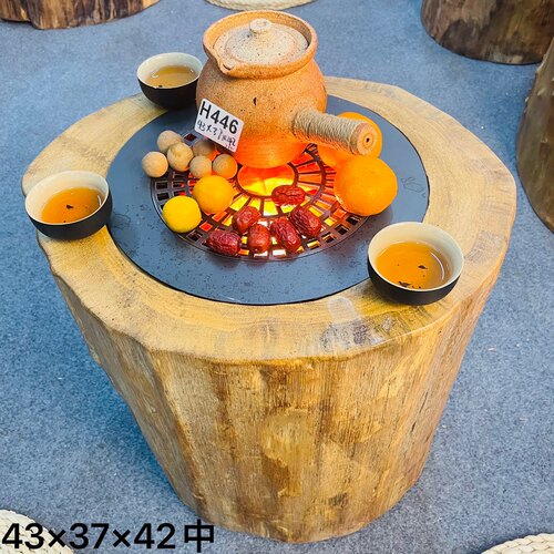 围炉，禅意茶桌 仿真树一体桌定制桌链接