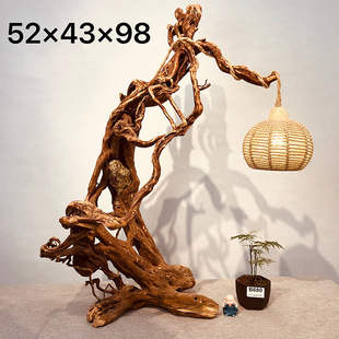 新中式禅意根艺落地灯架杜鹃根台灯书房台灯原木灯饰诧寂风名宿摆