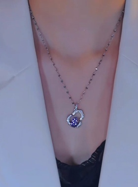 2025新款爆款葫芦紫色水滴项链女小众感高级气质百搭锁骨链饰品