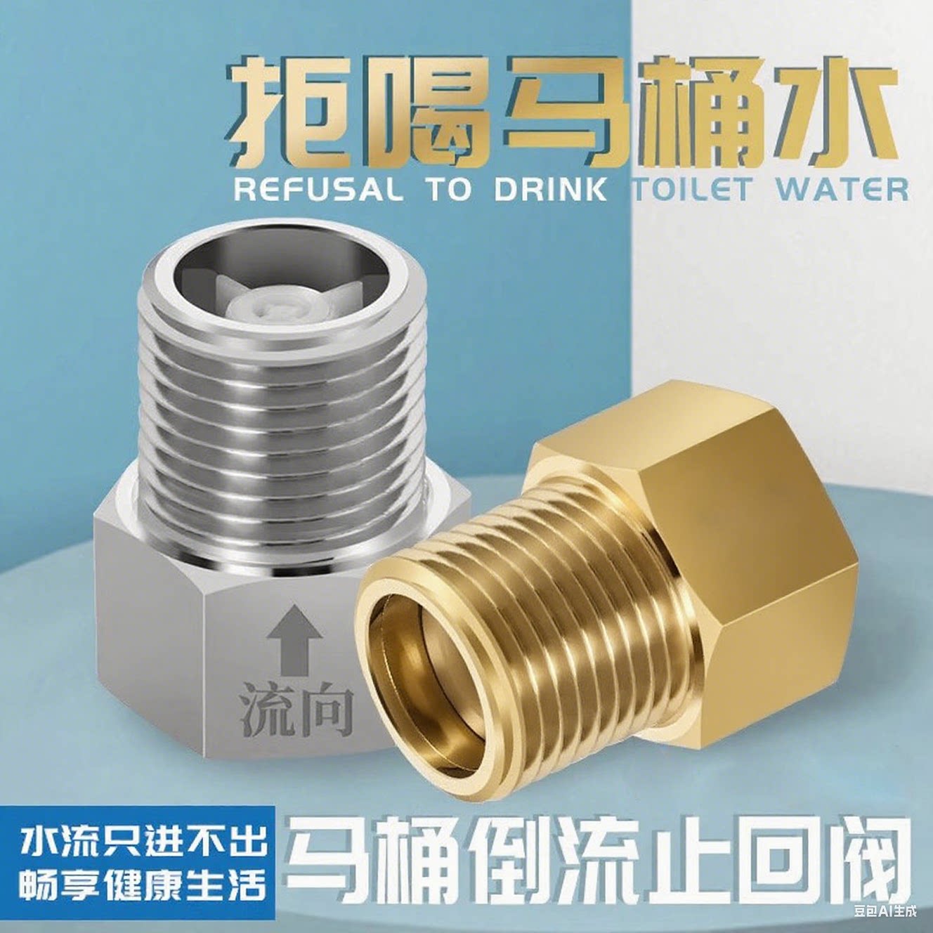 304止回阀卫生间防倒流止水阀马桶单向阀4分防回水不锈钢自动阀图片
