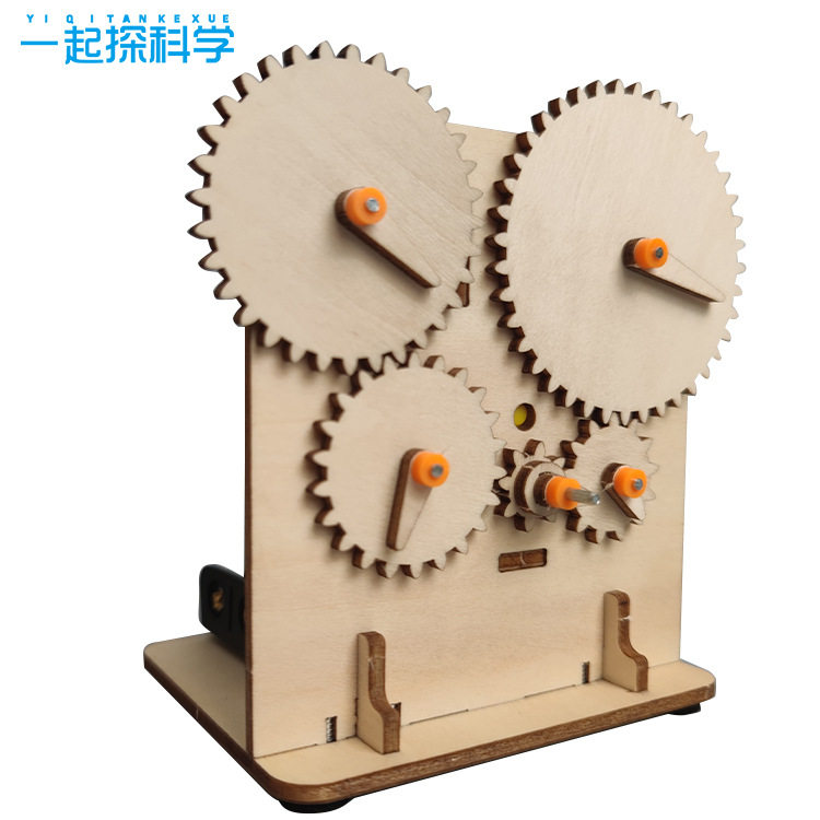儿童木制齿轮传动拼装科教玩具