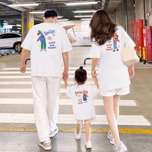 特别的不一样亲子装端炸街一家三口母子母女短袖t恤新款夏款纯棉