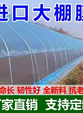 进口淡蓝色大棚PO塑料膜温室6/7/8/10米宽消雾压边定做专用抗老化
