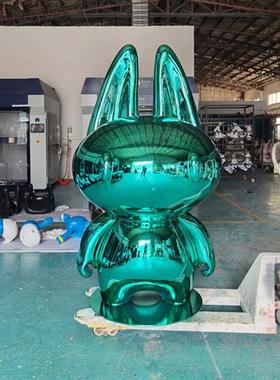 简约现代卡通玻璃钢兔子摆件家居饰品大堂别墅会客厅美陈动物雕塑