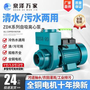 ZDK家用化粪池220V离心泵大流量农用灌溉污水抽水机自吸泵380V
