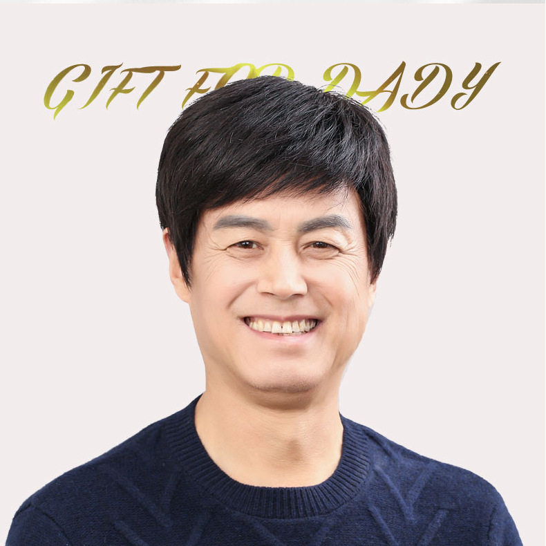 中老年男款自然逼真中年男士短发