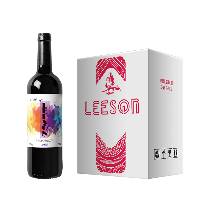 雷盛红酒369阿根廷原瓶进口13.5干红葡萄酒送红酒器具1套