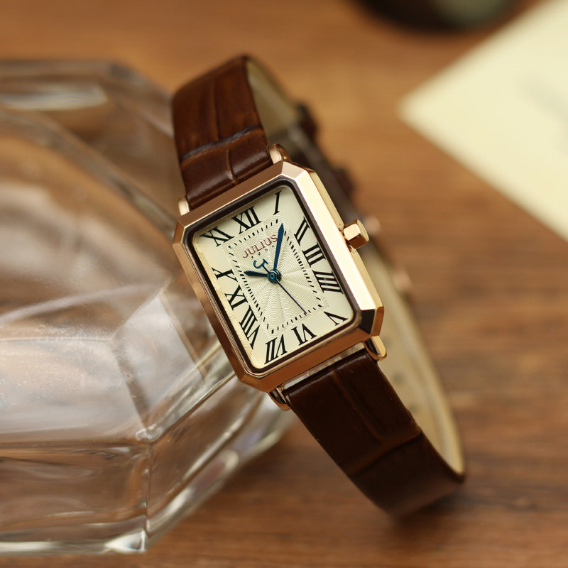 新款聚利时手表女士学生正品复古百搭小方表韩版简约小众轻奢防水