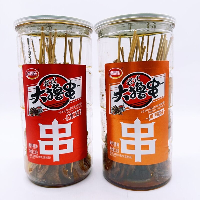 余同乐228克桶装228克袋装老式大撸串辣条大鲁串甜辣黑鸭味