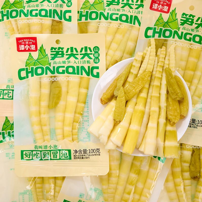 谭小泡山椒笋尖尖脆笋酸辣竹笋小包装宿舍解馋即食网红休闲零食