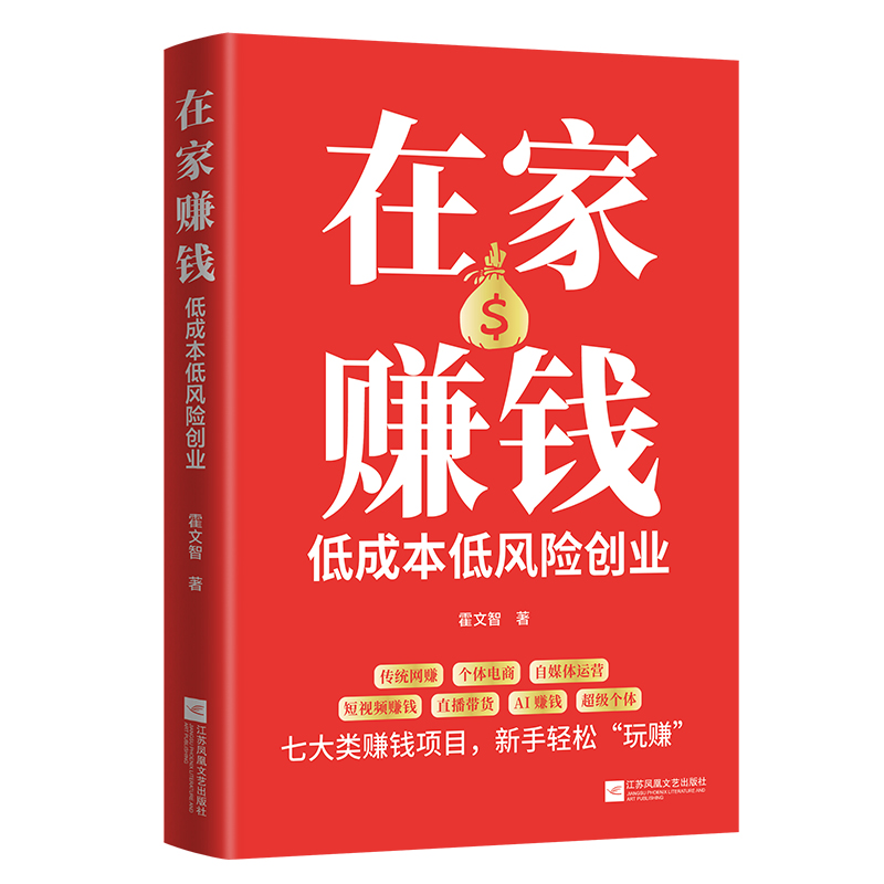 正版包邮 在家赚钱：低成本低风险创业 霍文智 9787559480781 江苏文艺