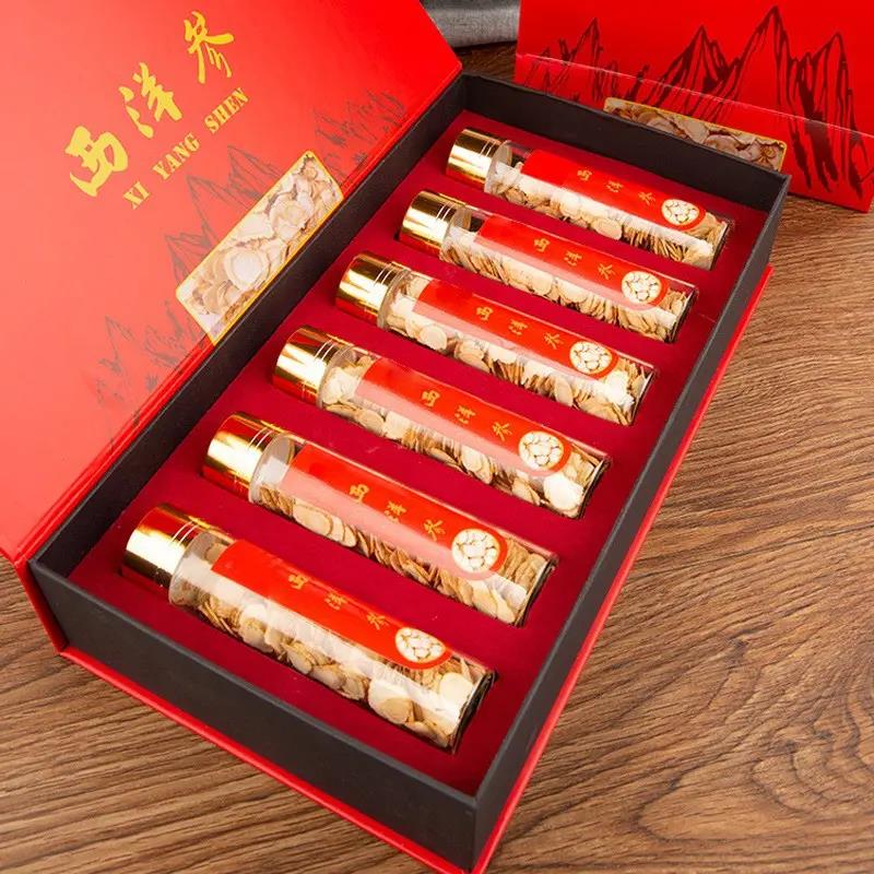 西洋参100克6瓶玻璃礼盒装送礼 六管花旗参软枝片一件