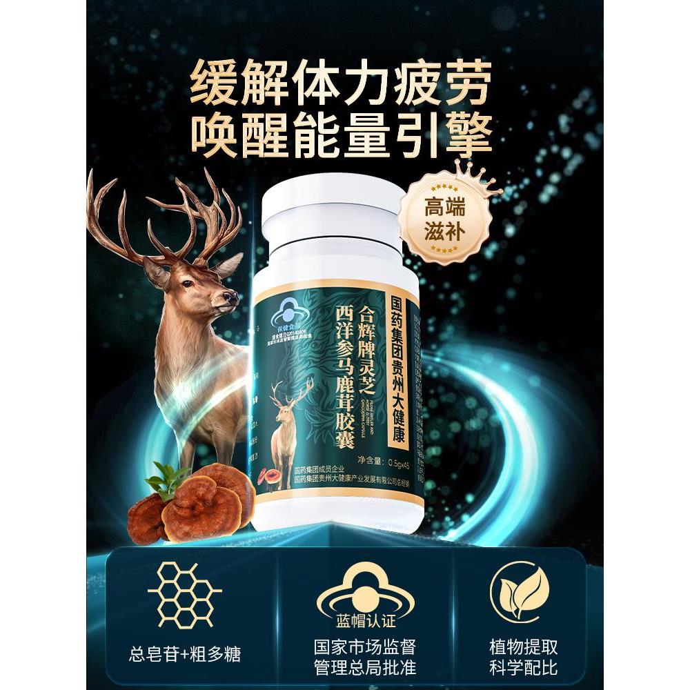 国药集团灵芝西洋参马鹿茸男士滋补保健胶囊
