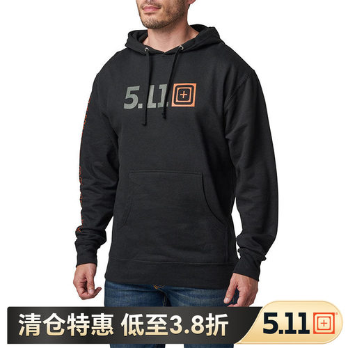 美国5.11男士城市休闲卫衣511 男标志长袖连帽衫76314【福利款】