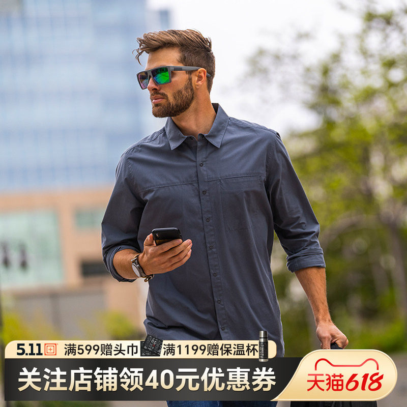 美国5.11战术衬衣511长袖防泼水薄款商务翻领衬衫72531【福利款】