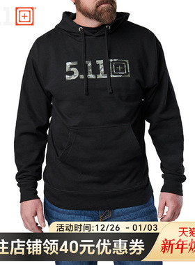 5.11户外休闲大码长袖连帽衫511春秋加绒连帽卫衣76174【福利款】