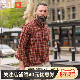 5.11户外春秋薄款衬衣511格纹伊戈尔男长袖衬衫72529【福利款】