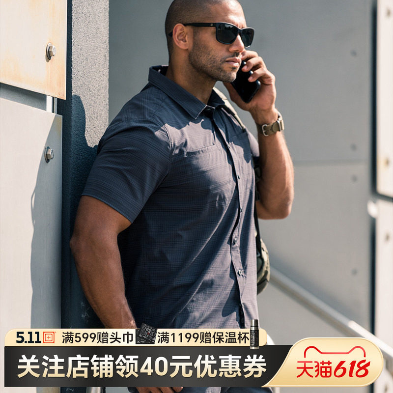 5.11埃利斯短袖衬衫511男士春夏秋季薄款休闲上衣 71207