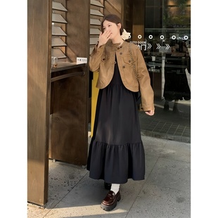 秋冬季ootd巨好看的韩系一整套深冬穿搭小香风外套裙子两件套装女