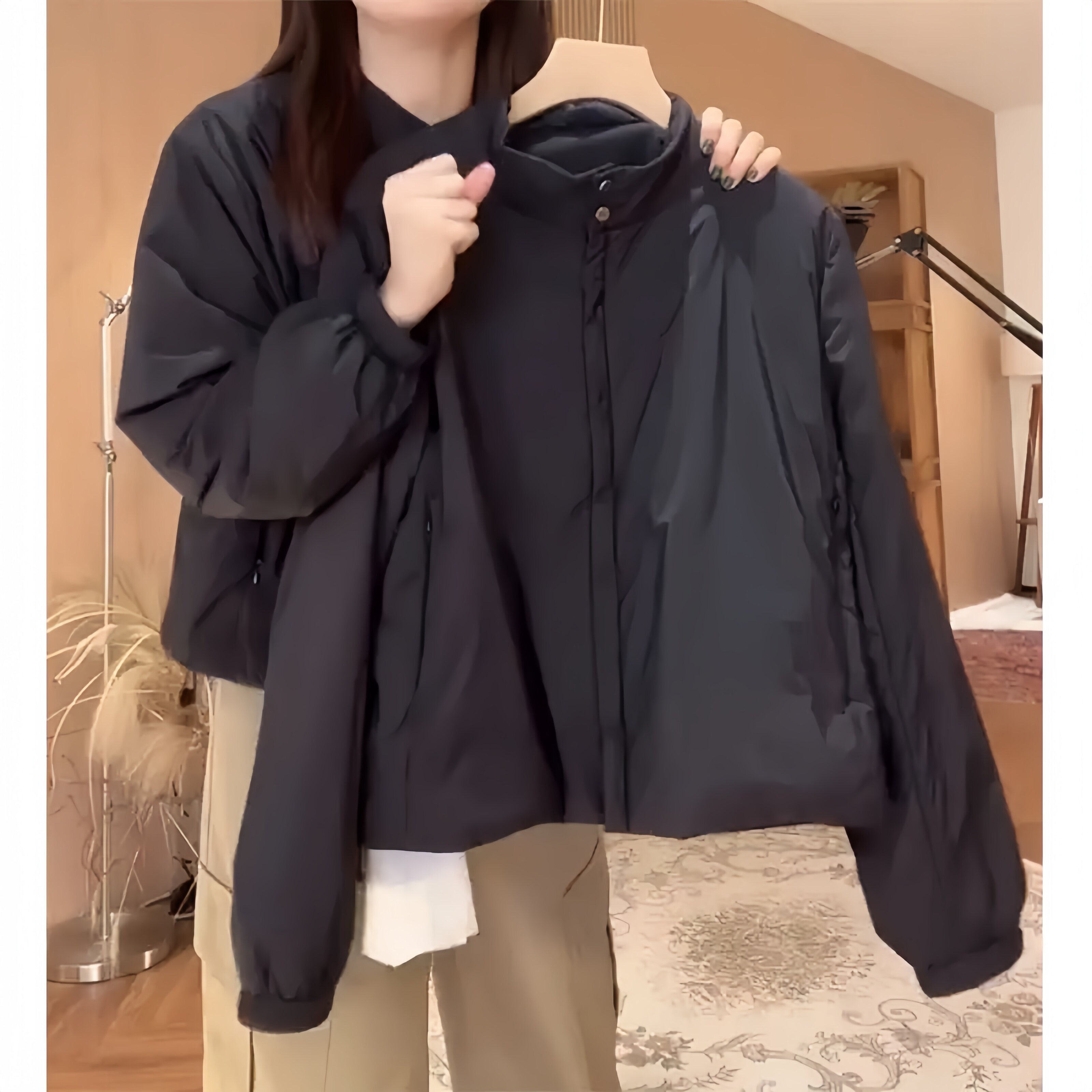 2025秋冬新款纯色简约休闲风百搭棉服外套女宽松时尚显瘦短款外套,女装/女士精品,短外套,淘宝优惠券,粉丝福利购,淘宝优惠卷