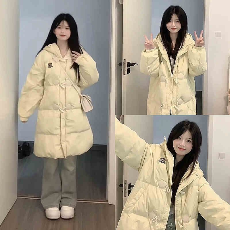 中长款羽绒棉服2024新款冬季棉衣宽松牛角过膝学院风棉袄加厚外套,女装/女士精品,棉衣/棉服,淘宝优惠券,粉丝福利购,淘宝优惠卷