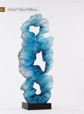 乔迁开业礼轻奢高档太湖石透明树脂雕塑客厅玄关家居软装饰品摆件