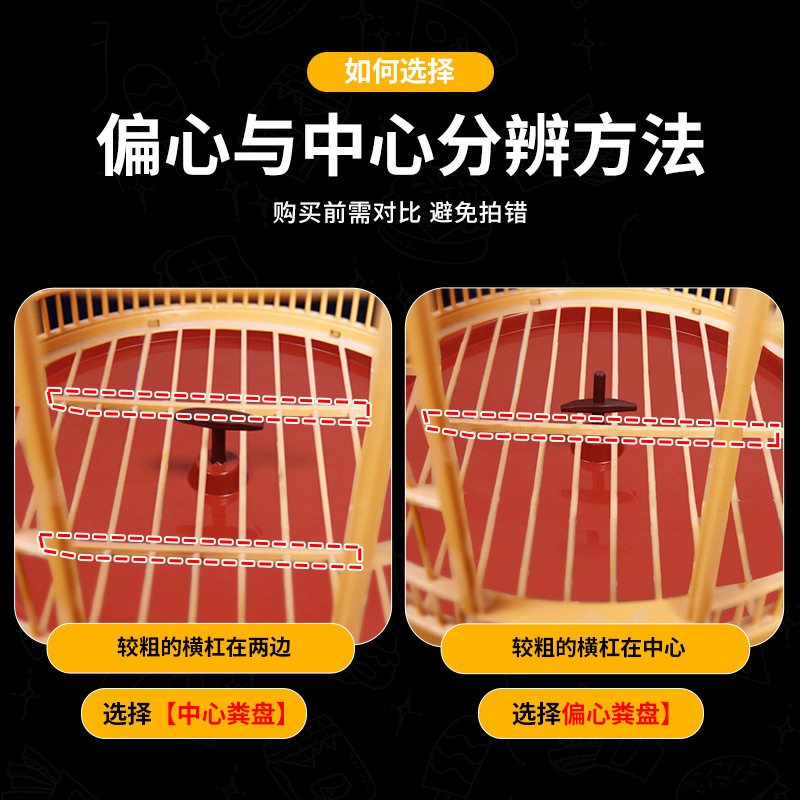 鸟笼接粪盘画眉鸟笼托粪盘粪托圆笼接屎盘防划防漏撒粪便塑料底托