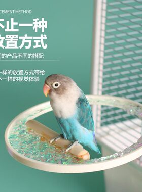 跨境鹦鹉站架亚克力玄凤牡丹虎皮站棍站杆站棒鸟笼造景鸟玩具用品