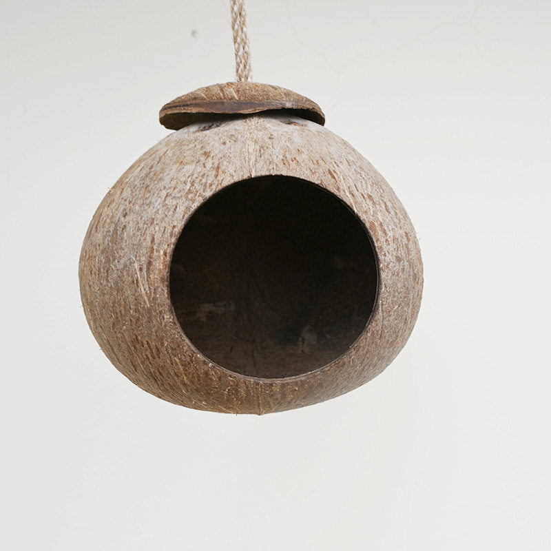 天然椰壳鸟窝鸟笼繁殖箱牡丹虎皮鹦鹉宠物用品椰壳创意工艺品