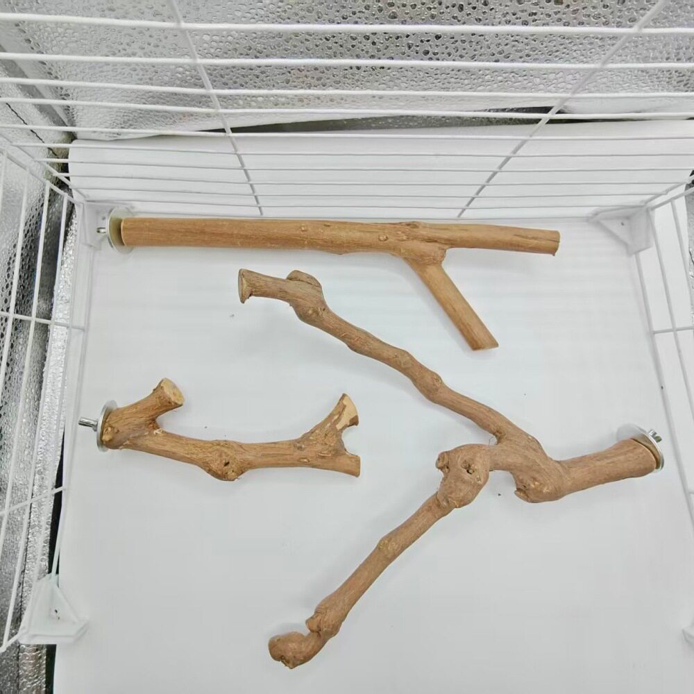 跨境热销鹦鹉鸟站杆葡木站棍鸟类虎皮磨爪栖息站架鸟笼装饰配件批