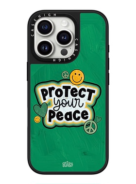磁吸MagSafe佘诗曼同款PEACH绿色笑脸适用iphone16pro手机壳17promax苹果15plus镜面保护套14网红13