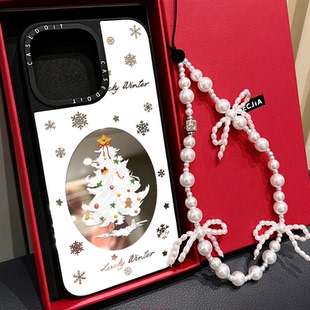 MagSafe磁吸雪白星星圣诞树适用iphone17手机壳16promax苹果15pro镜面14plus日韩ins时尚13/Air甜美12