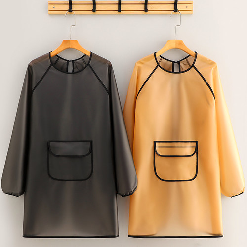 时尚免洗TPU防水防油围裙家用厨房做饭罩衣女定制logo印字工作服