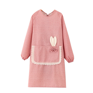 围裙罩衣长袖厨房做饭新款2023棉麻女围腰护衣透气耐磨防污工作服