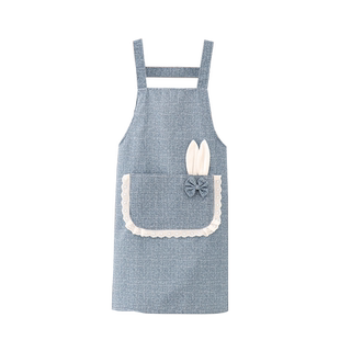 厨房家用帆布围裙韩版洋气防污透气做饭围腰新款耐磨上班工作服女