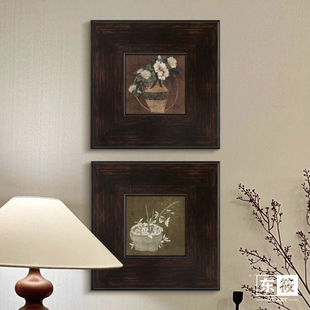 复古卧室国风宋代美学 饰画中式 东筱ART实木相框法式 中古风客厅装