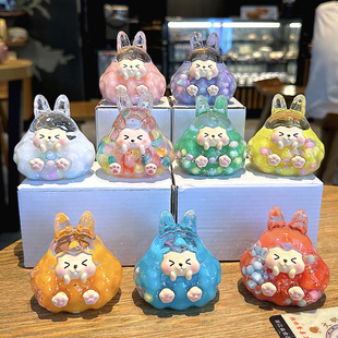 卡通创意爆闪KK夜光流沙摆件可爱少女心塔塔办公室桌摆件情侣礼品