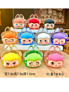 卡通爆款 梦梦兔爆闪夜光摆件可爱创意萌萌兔泡泡珠办公桌夜光摆件