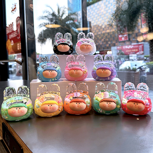 创意精致莉莉丝彩珠入油摆件可爱精美大头娃娃夜市书桌漂流瓶摆件