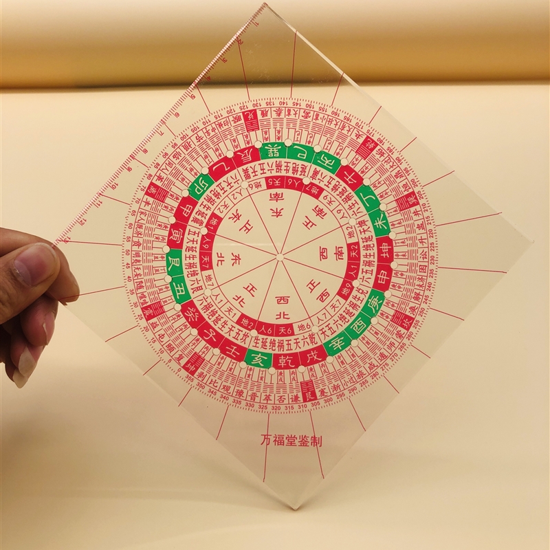 透明立极规风水罗盘立极尺