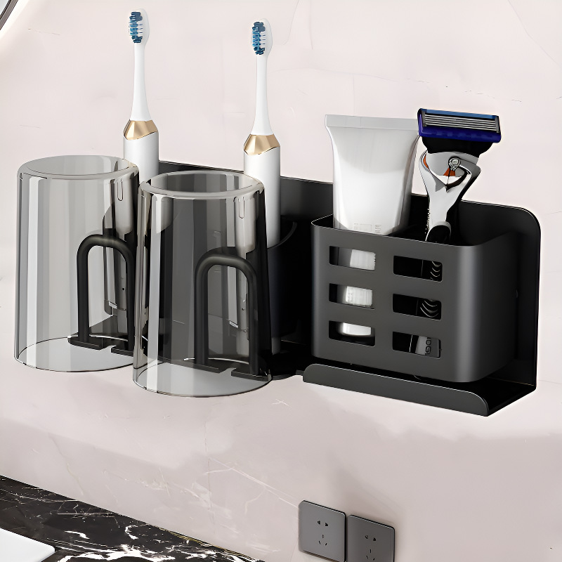 Wall Hanging Comb Toothpaste Storage Toothbrush Holder Bath