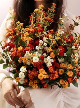 小蔷薇仿真花 轻奢家居装饰摆件餐桌花酒店婚礼摄影道具花假花束