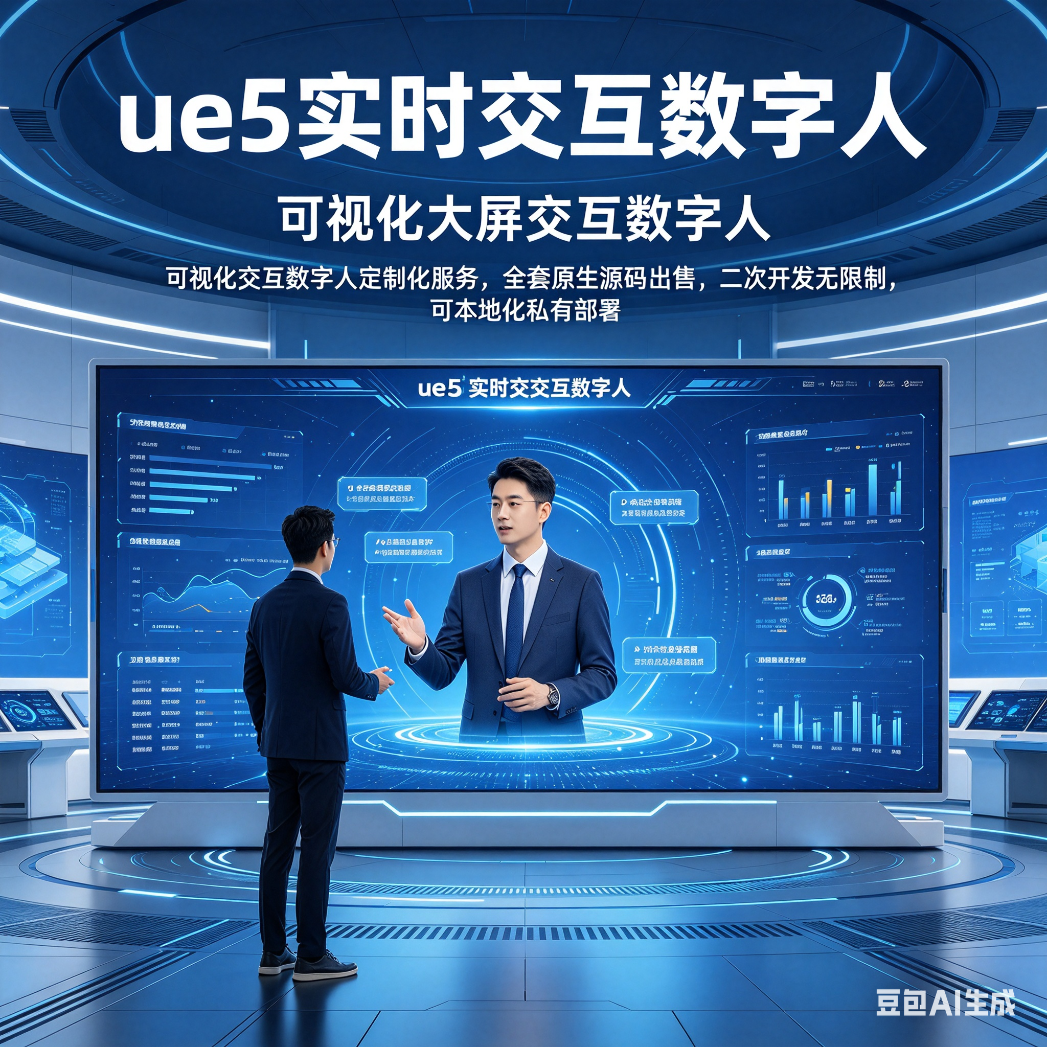 AI数字人定制2D动画/3D建模与UE5技术实时语音交互个性化虚拟角色