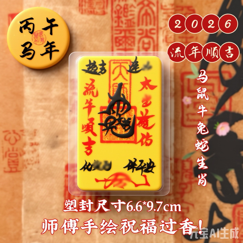 2026年师傅纯手本命丙午年岁化解破岁转运物件平安护身符装手机纸