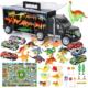 潮流礼品儿童玩具恐龙 恐龙手提收纳货柜车玩具套装 运输车模型男